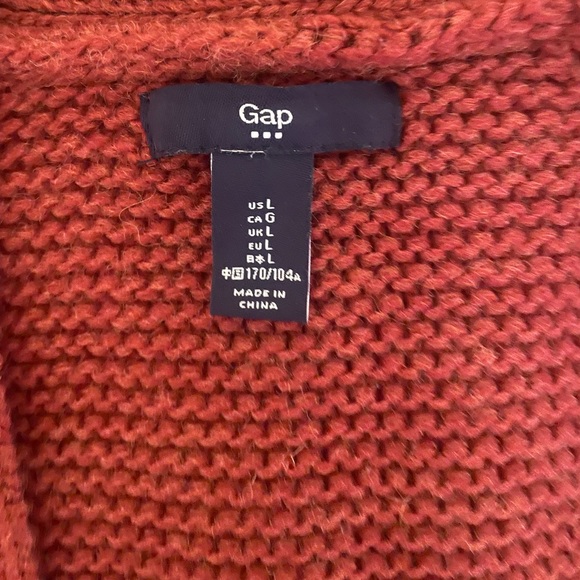 Gap orange cardigan size large - Picture 2 of 4